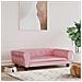 Lettino per Cani Rosa 95x55x30 cm in Velluto - Foto miniatura 2
