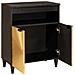 Credenza Nero e Oro 60 x 33 x 75 cm legno massello di mango - Foto miniatura 2