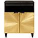 Credenza Nero e Oro 60 x 33 x 75 cm legno massello di mango - Foto miniatura 3