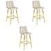 Sgabello TEOTO in velluto beige con gambe dorate per cucina x3 - Foto miniatura 1