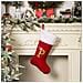 Calza Di Natale In Velluto Rosso Con Lettera P - Decorazione Natalizia Personalizzata - Foto miniatura 3