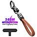 Cavo Di Ricarica Da Type-c A Type-c Pd240w Con Laccetto In Pelle Brown - Foto miniatura 2