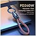 Cavo Di Ricarica Da Type-c A Type-c Pd240w Con Laccetto In Pelle Brown - Foto miniatura 4