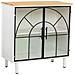 Credenza In Vetro, Metallo E Legno, 2 Ante, Bianco81x35,5x80h Cm - Foto miniatura 1