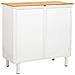 Credenza In Vetro, Metallo E Legno, 2 Ante, Bianco81x35,5x80h Cm - Foto miniatura 4
