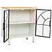 Credenza In Vetro, Metallo E Legno, 2 Ante, Bianco81x35,5x80h Cm - Foto miniatura 5