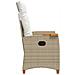 Poltrona reclinabile con tavolino 62 x 64 x 112 cm polyrattan - Foto miniatura 3