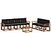 Set di divani da esterno con cuscino 8 pcs Naturale e Nero - Foto miniatura 1