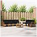 Set di divani da esterno con cuscino 8 pcs Naturale e Nero - Foto miniatura 2