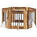 Cancello per cani con supporti 6 pcs Legno antico 60 x 60 cm - Foto miniatura 1