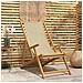 Sedia da spiaggia Beige Legno di teak solido - Foto miniatura 2