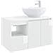 Set di mobili per il bagno 2 pz Bianco Lucido - Foto miniatura 1