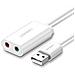 Adattatore Audio Usb A 3.5mm Audio Stereo Jack Per Cuffie Lungo 15cm (bianco)  - Foto miniatura 1