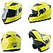 Casco Modulare Apribile Moto Touring Sport Visiera Parasole Giallo Fluo S - Foto miniatura 1