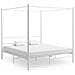 Letto A Baldacchino Bianco In Metallo 200x200 Cm - Foto miniatura 1