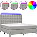 Letto A Molle Materasso E Led Grigio Chiaro 180x200 Cm Tessuto - Foto miniatura 2