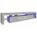 Mobile Porta TV con Luci LED Grigio Cemento 215x36,5x40 cm - Foto miniatura 2