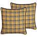 Set Di 2 Cuscini Dicentra 45 X 45 Cm Giallo Trama A Scacchi - Foto miniatura 4