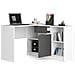 Scrivania ad angolo B17, 1 anta 1 cassetto, 120x126x79 cm, Colore Bianco e Grigio Grafite - Foto miniatura 2