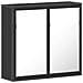 Armadietto Specchio Da Bagno Nero 65x20x60 Cm Legno Multistrato - Foto miniatura 2