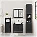 Armadietto Specchio Da Bagno Nero 65x20x60 Cm Legno Multistrato - Foto miniatura 3