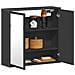 Armadietto Specchio Da Bagno Nero 65x20x60 Cm Legno Multistrato - Foto miniatura 1