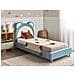 Letto Per Bambini Orsacchiotto Velluto Mailles 90 X 200 Cm Blu - Foto miniatura 1