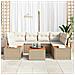 Set di Divani da Giardino con Cuscini Beige Polyrattan Acacia - Foto miniatura 3