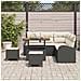 Set di Divano da Giardino 8 Pezzi con Cuscini Nero Polyrattan Acacia,  Divano da Giardino 2 Posti con Cuscini Nero Polyrattan,  Set di Mobili da Giardino 3 Pezzi con Cuscini Nero Polyrattan Acacia - Foto miniatura 3