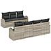 Set divani giardino 8 pezzi con cuscini grigio chiaro in polyrattan - Foto miniatura 1