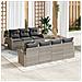 Set divani giardino 8 pezzi con cuscini grigio chiaro in polyrattan - Foto miniatura 2