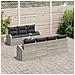 Set divani giardino 8 pezzi con cuscini grigio chiaro in polyrattan - Foto miniatura 3