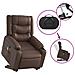 Poltrona Alzapersona Reclinabile Massaggio Marrone Similpelle - Foto miniatura 6