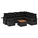 Set Divani da Giardino con Cuscini 8 pz Nero in Polyrattan - Foto miniatura 1