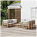 Set Salotto da Giardino 9pz con Cuscini Grigio Chiaro Bambù - Foto miniatura 2