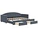 Divano Letto Estraibile Cassetti Grigio Scuro 90x190cm Velluto - Foto miniatura 1