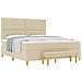Letto a Molle con Materasso e Panchina Crema 180x200 cm Tessuto - Foto miniatura 1