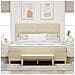 Letto a Molle con Materasso e Panchina Crema 180x200 cm Tessuto - Foto miniatura 5