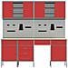 Set di 10 Pezzi per Banco da Lavoro in Acciaio Rosso di - Foto miniatura 9