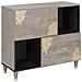 Credenza Grigio e Oro 80 x 33.5 x 75 cm Legno massello di mango - Foto miniatura 1