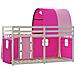 Letto a Castello senza Materasso Rosa 75x190 cm Legno di Pino - Foto miniatura 7