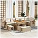 Set Divano da Giardino con cuscino 9 pcs Beige Poly Rattan - Foto miniatura 2