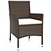 Sedie da giardino con cuscini 4 pz in polyrattan marrone (solo UK/IE/FI/NO) - Foto miniatura 3