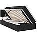 Letto con contenitore e LED con led Nero 90 x 200 cm Velluto - Foto miniatura 1