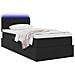 Letto con contenitore e LED con led Nero 90 x 200 cm Velluto - Foto miniatura 3