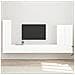 Set di Mobiletto da TV a Parete 6 pcs Bianco Lucido - Foto miniatura 2
