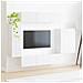 Set di Mobiletto da TV a Parete 6 pcs Bianco Lucido - Foto miniatura 4
