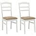 Sedia da pranzo 2 pcs Bianco e marrone Legno di gomma solido - Foto miniatura 1