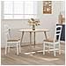 Sedia da pranzo 2 pcs Bianco e marrone Legno di gomma solido - Foto miniatura 3