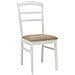 Sedia da pranzo 2 pcs Bianco e marrone Legno di gomma solido - Foto miniatura 4